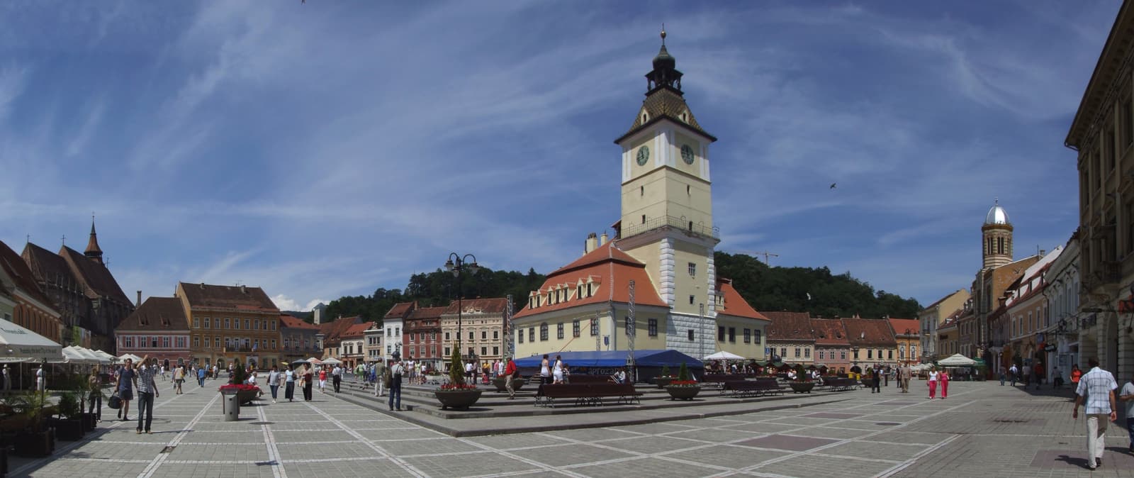 Council Square in Brașov with the old Council House and its clock tower