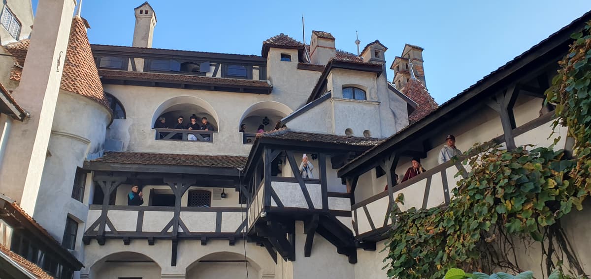 The half-timbered inner courtyard of Bran Castle